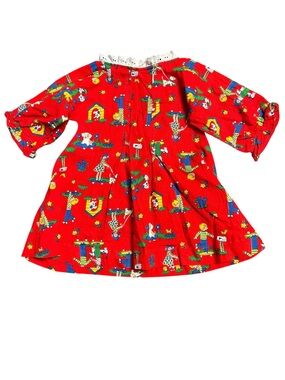 Vintage 70s handmade dress skateboard puppies size 3T